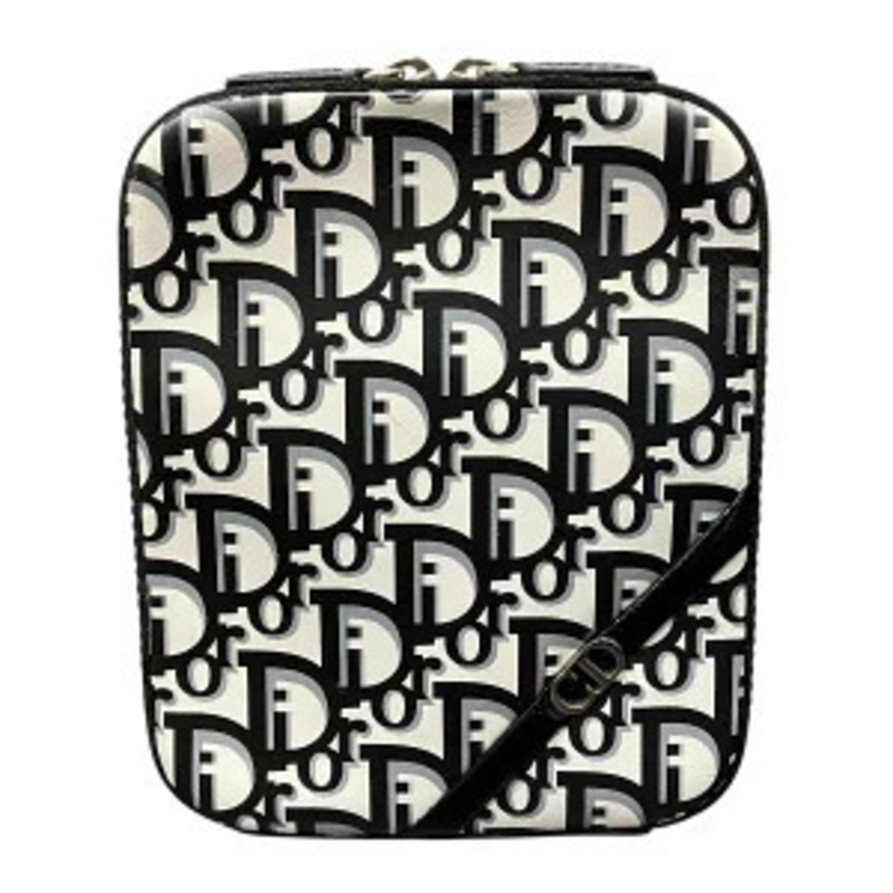 Christian Dior Monogram Trotter pattern vanity makeup box black white
